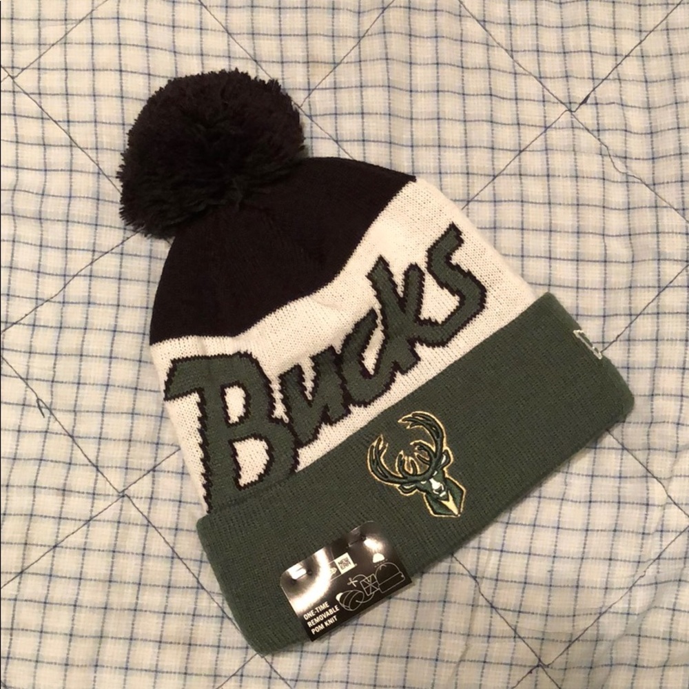 (NBA) Milwaukee Bucks Pom Knit Cap